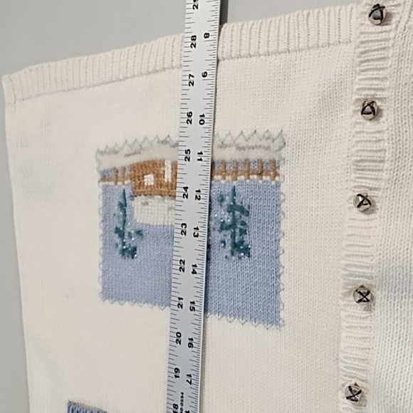 Marisa Christina1X Winter Jingle Bells Pastel Holiday Cardigan Winter Sweater - Picture 9 of 17